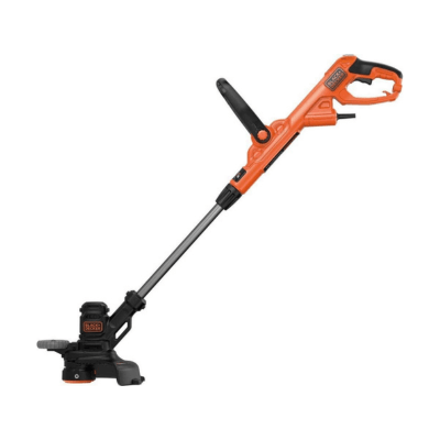 BLACK & DECKER BESTE628-QS - Cortabordes 550W, Ancho de corte 28 cm, Mango telescópico, Rueda guía y desenrollado automático del cable, Negro-Naranja