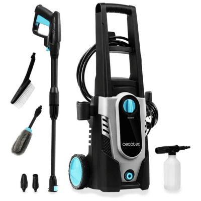 Cecotec Hidrolimpiadora HidroBoost 1600 Car&Bike. 1600 W, Especial para Coche y Bici. Compacta, Potente y Portátil. Botella para jabón y cepillos