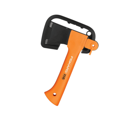 Fiskars Hacha pequeña de camping, Estuche incluido, Longitud 23 cm, Peso 564 g, Naranja, 1015617