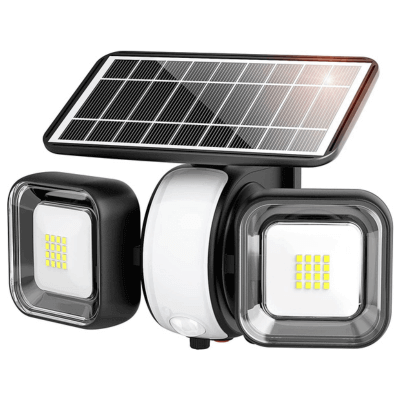 Tyreses Luz Solar Exterior con Sensor de Movimiento, 1000LM 5700K, 2000mAh Focos LED Exterior Solares con 3 Modos, IP65 Lámpara Solar Seguridad Impermeable