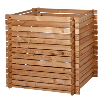 dobar Lärchi - Compostador Cuadrado de Madera (79 x 79 x 79 cm, alerce), 58630FSCe